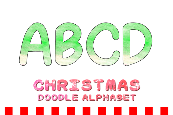 Christmas Doodle Alphabet Letter 136