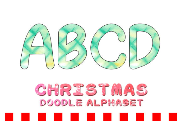 Christmas Doodle Alphabet Letter 139