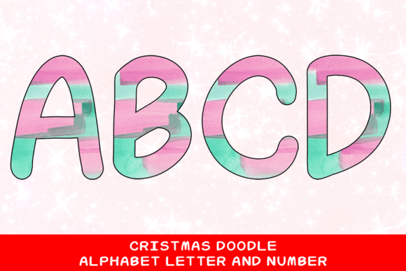 Christmas Doodle Alphabet Letter 45
