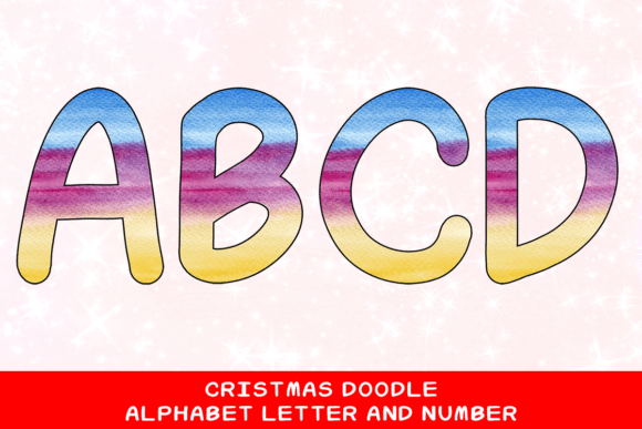 Christmas Doodle Alphabet Letter 69