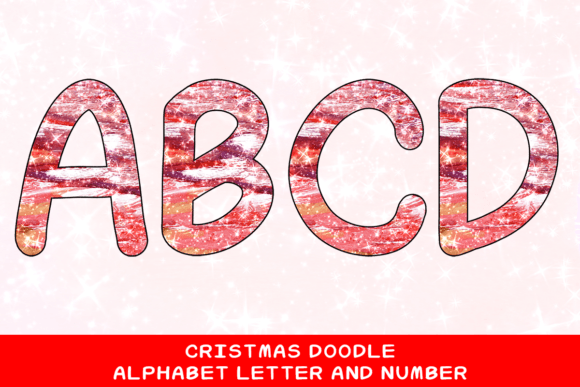 Christmas Doodle Alphabet Letter 84
