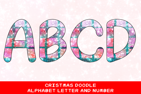 Christmas Doodle Alphabet Letter 90