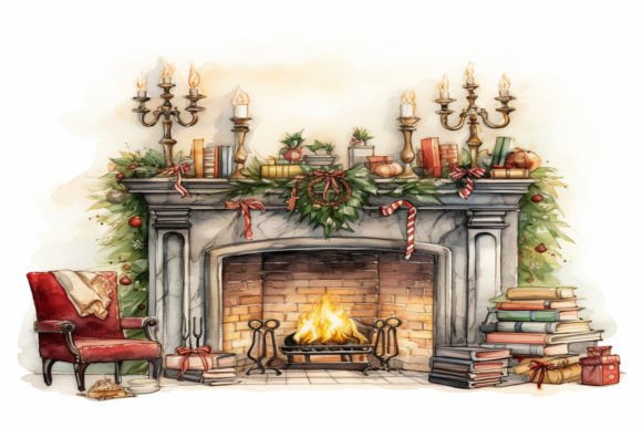 Christmas Fireplace Background