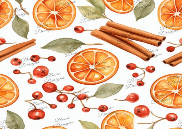 Christmas Orange Seamless Pattern