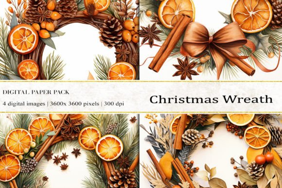 Evaluating Christmas Wreath Digital Papers for Creative Projects