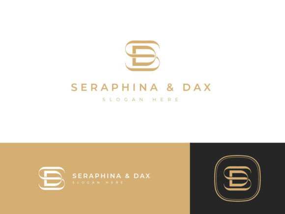 Gold Letter SD Company Logo Template Gra