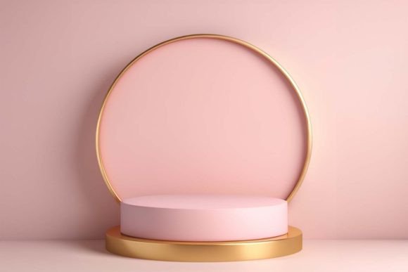 Pink and Gold Podium Background 10