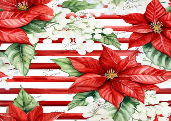 Poinsettia Seamless Pattern: Digital Design Resource