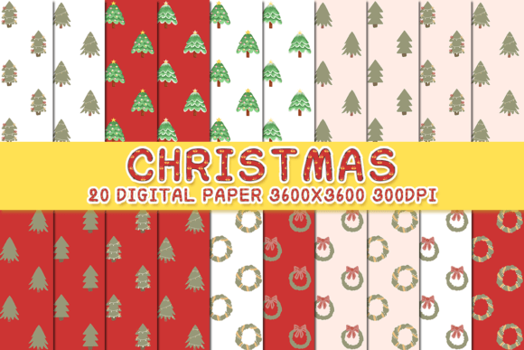 Retro Christmas Digital Papers 1