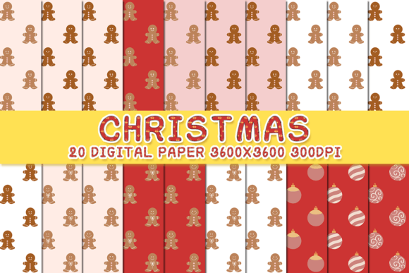 Retro Christmas Digital Papers 4