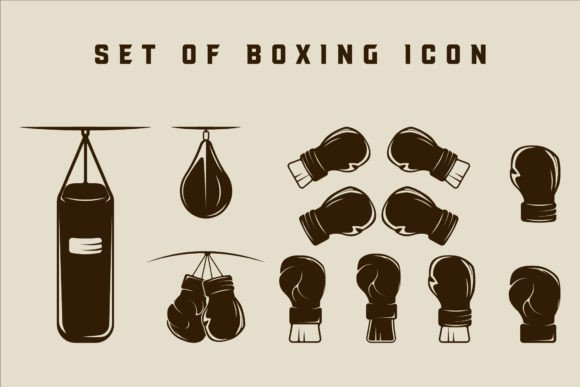 Set of Boxing Icon Vector Illustration