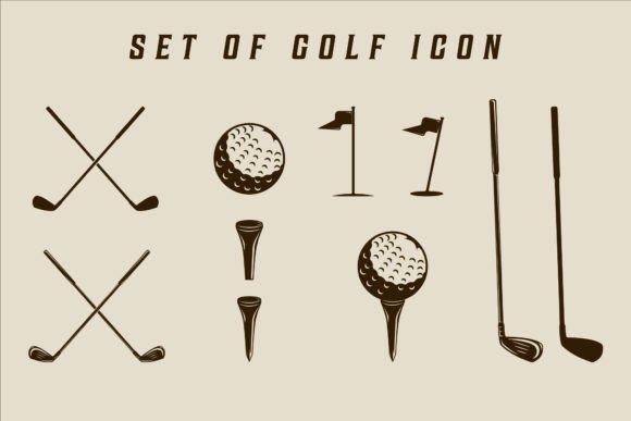 Set of Golf Icon Vector Illustration