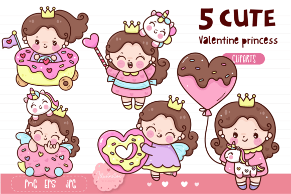 Valentine Girl Princess Cartoon Cute
